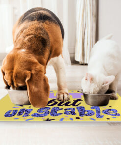 Cute but Unstable Pet Food Mat - Funny Design Anti-Slip Pet Bowl Mat - Graphic Pet Feeding Mat 15 » Pets Impress