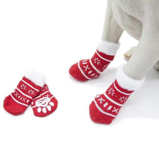 Premium Anti-Slip Knitted Dog Socks for Winter Warmth & Furniture Protection 3 » Pets Impress