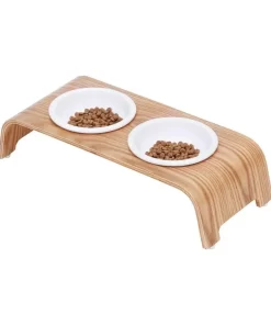 Small Elevated Pet Feeder with Ceramic Bowls 21 » Pets Impress