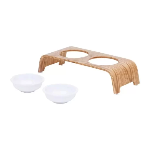 Small Elevated Pet Feeder with Ceramic Bowls 7 » Pets Impress