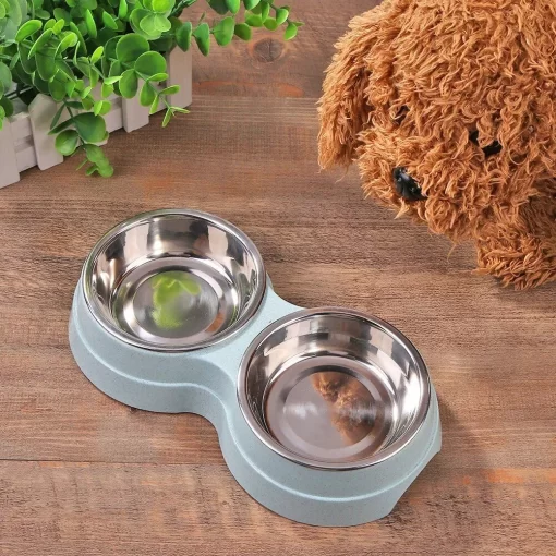 Stainless Steel Double Bowl 1 » Pets Impress