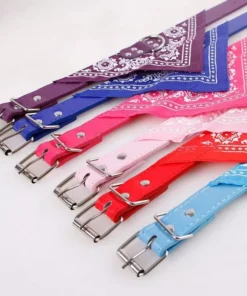 Adjustable PU Leather Pet Bandana Collar with Paisley Pattern for Dogs and Cats 23 » Pets Impress