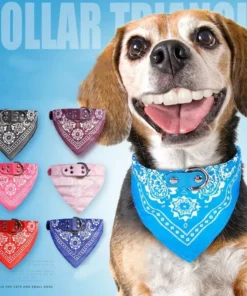 Adjustable PU Leather Pet Bandana Collar with Paisley Pattern for Dogs and Cats 21 » Pets Impress