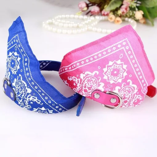 Adjustable PU Leather Pet Bandana Collar with Paisley Pattern for Dogs and Cats 7 » Pets Impress