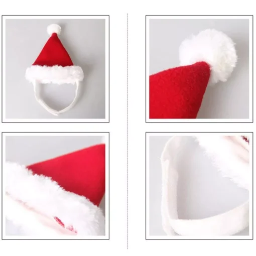 Velvet Christmas Santa Hat & Scarf Set for Pets 5 » Pets Impress