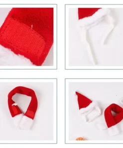 Velvet Christmas Santa Hat & Scarf Set for Pets 17 » Pets Impress