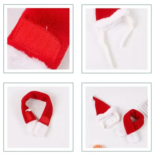 Velvet Christmas Santa Hat & Scarf Set for Pets 7 » Pets Impress