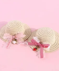 Adjustable Floral Straw Sunhat for Pets 23 » Pets Impress