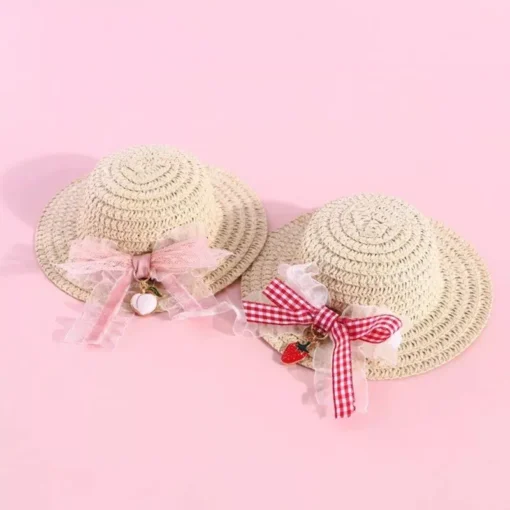 Adjustable Floral Straw Sunhat for Pets 11 » Pets Impress