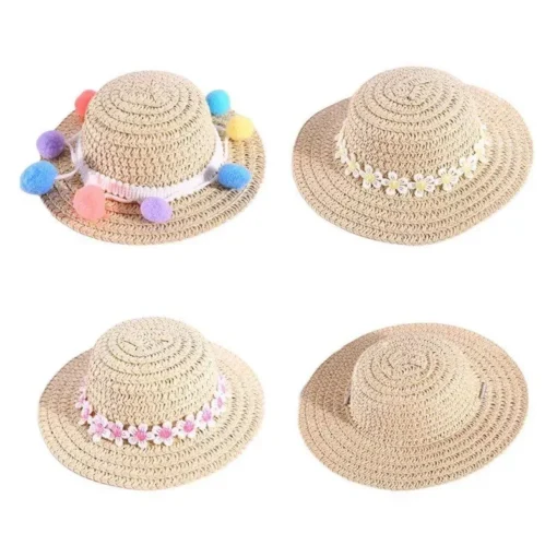 Adjustable Floral Straw Sunhat for Pets 5 » Pets Impress