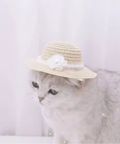 Adjustable Floral Straw Sunhat for Pets 25 » Pets Impress