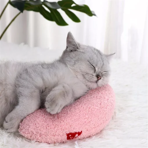 Comfy U-Shape Plush Pillow for Cats & Small Dogs - Image 4