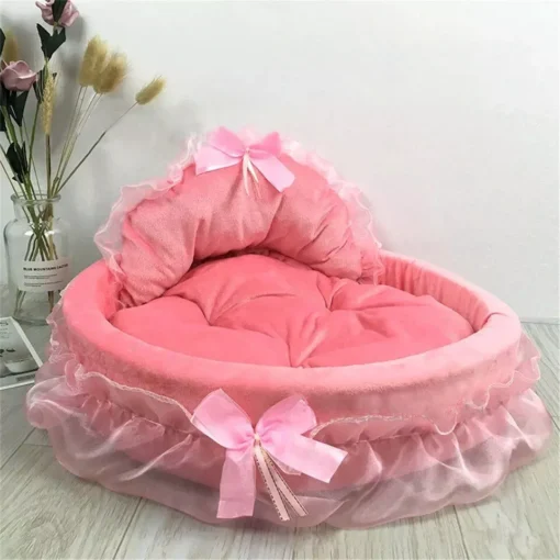 Hanpanda Fantasy Bow Lace Dog Bed for Small Dogs 7 » Pets Impress