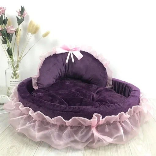 Hanpanda Fantasy Bow Lace Dog Bed for Small Dogs 5 » Pets Impress