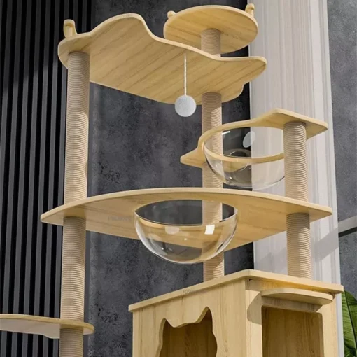 Luxury 5-Tier Wooden Cat Tower 13 » Pets Impress