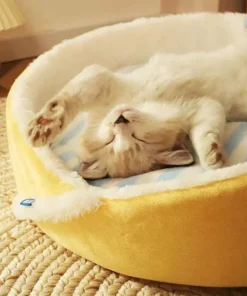 Luxury Velvet Round Cat Bed 19 » Pets Impress